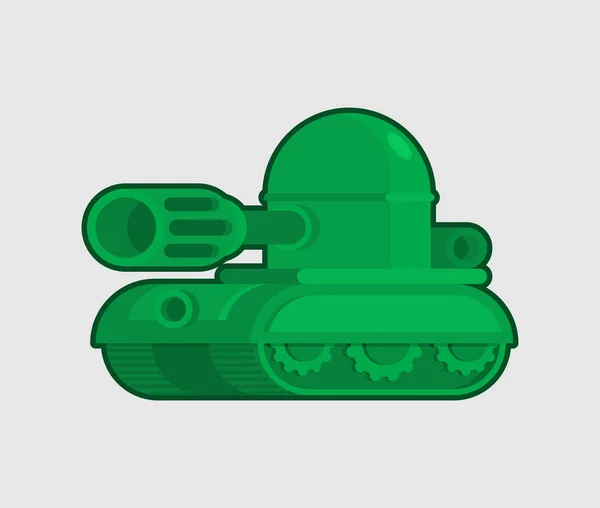 Tanque de dibujos animados aislado. Juguete de guerra. ilustración vectorial — Vector de stock