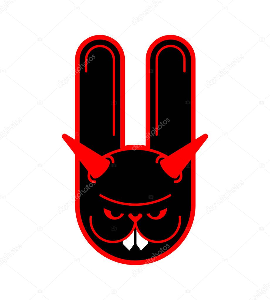 Vettoriale stockIl coniglietto del diavolo. Lepre arrabbiata. Coniglio  pazzo. Animale pazzo. Polvere vettoriale di ©popaukropa #325937952, image size:919x1023