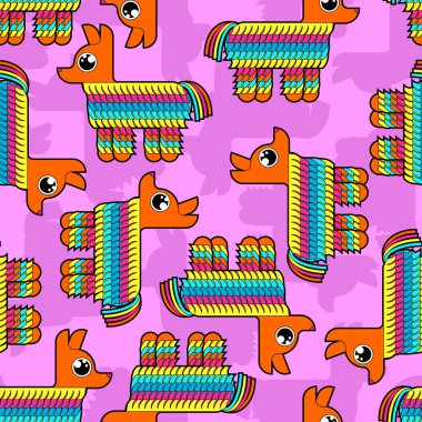 Pinata deseni pürüzsüz. Geleneksel Meksika Eşek Oyuncağı