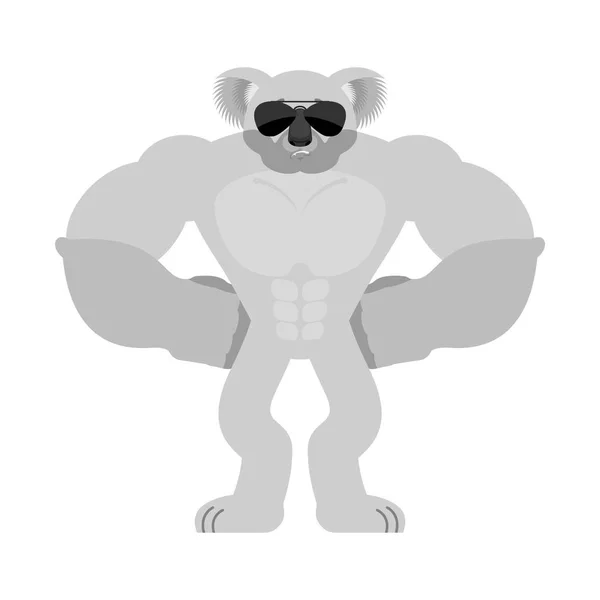 Koala Strong Cool serio. Bestia severa. Illustrazione vettoriale — Vettoriale Stock