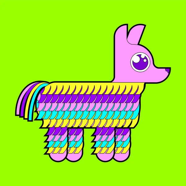 Pinata isolé. Jouet d'âne mexicain traditionnel avec des bonbons insi — Image vectorielle