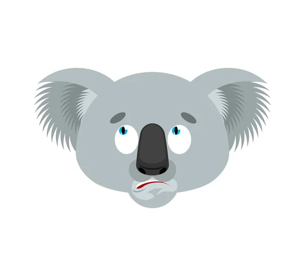 Koala a confondu emoji. koala ours perplexe émotions avatar. Béas — Image vectorielle