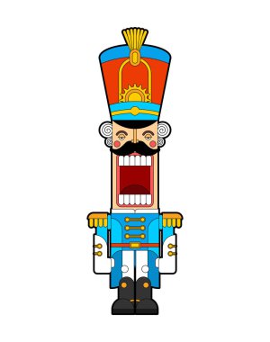 Fındıkkıran retro asker. Tahta Muhafız. Özel oyuncak. i vektörü