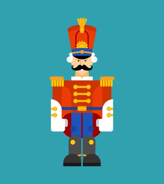 Hussar żołnierz retro. Strażnik z wąsami. Ilustracja wektora — Wektor stockowy