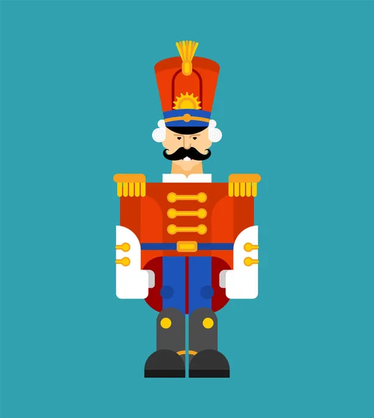 Hussar soldat retro. Vaktmästare med mustasch. vektor illustrati — Stock vektor