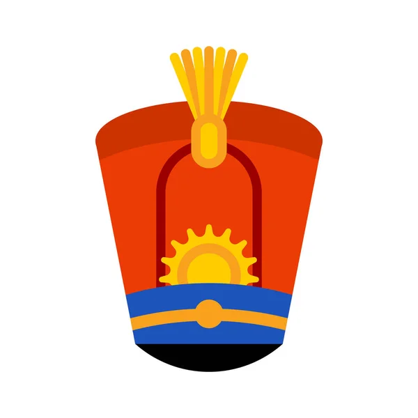 Shako Hussar cap retro soldier. Guardsman vintage hat. vector il — 스톡 벡터