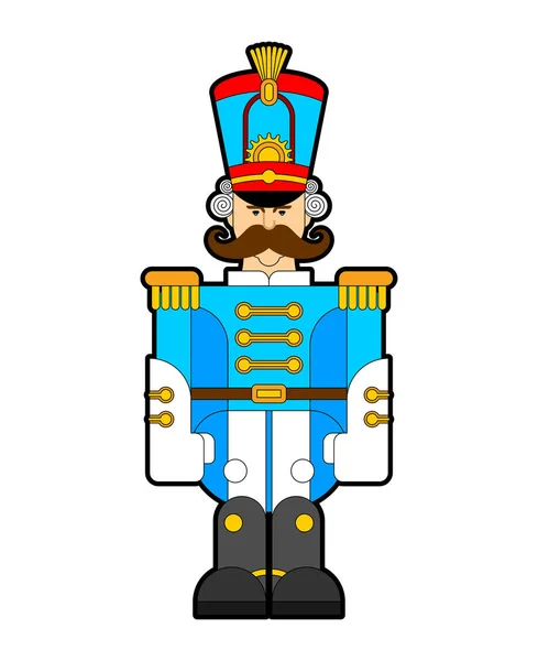 Hussar soldier retro. Guardsman with mustache. vector illustrati — Stock Vector