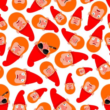 Bahçe cücesi desenleri pürüzsüz. Cüce geçmişi. Vektör süsü. Bebek kumaşı dokusu