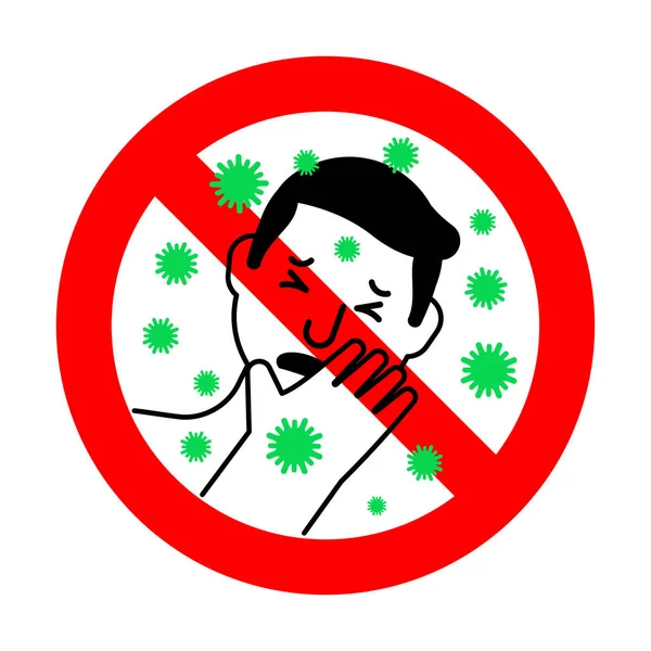 コロナウイルスを止めて 赤の禁止道路標識 ウイルスキャリアを禁止する ウイルスの流行 — ストックベクタ