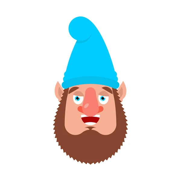 Trädgård Gnome Glad Emoji Dvärgglada Känslor Glädjefyllda Vektorillustration — Stock vektor