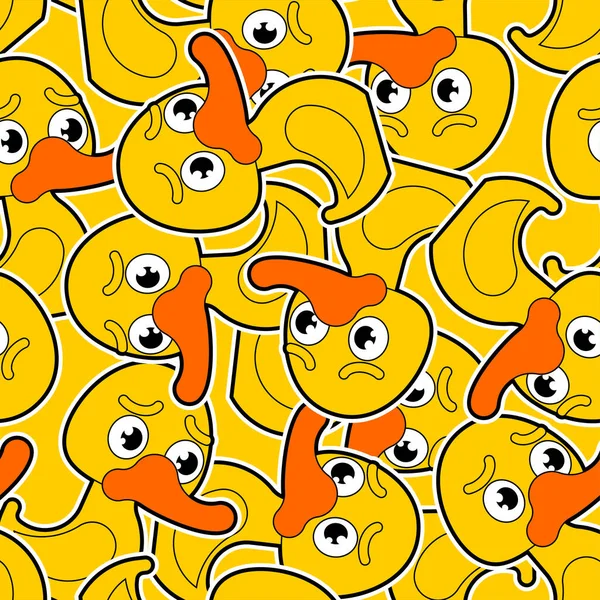 Gummi Entenmuster Nahtlos Toy Cartoon Vogel Hintergrund Textur Für Babygewebe — Stockvektor