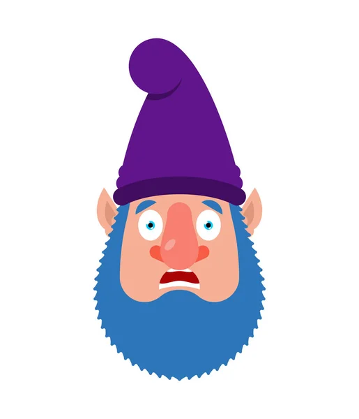 Garden Gnome Asustó Emoción Omg Enano Dios Emoji Ilustración Vectorial — Archivo Imágenes Vectoriales