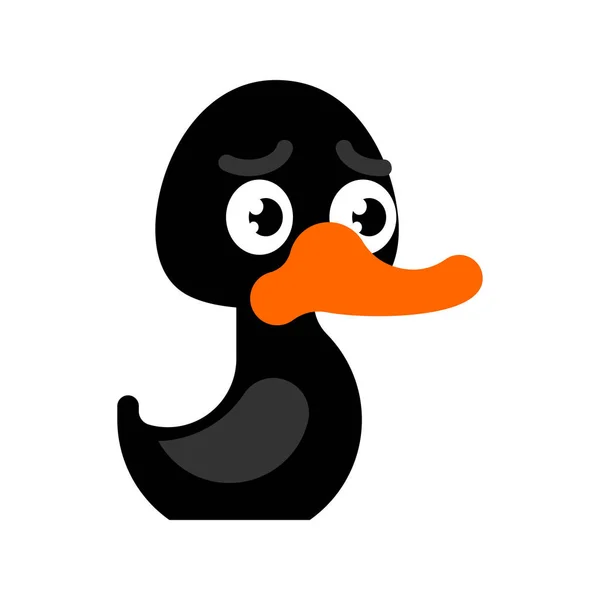 Black Duck Isolated Cartoon Bird Vector Illustration — Stock Vector