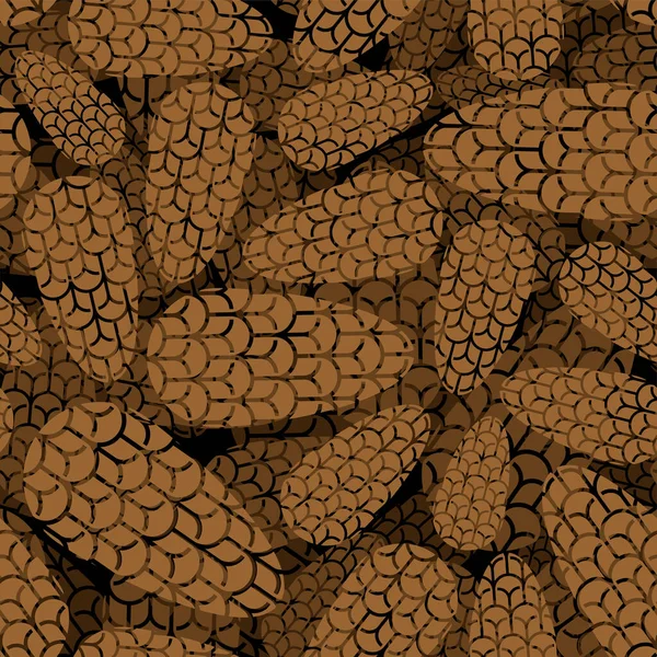 Pinecone Pattern Seamless Dřevěné Kuželové Pozadí Vektorová Ozdoba Kojenecká Textura — Stockový vektor