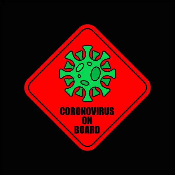 Coronavirus Στο Σκάφος Αυτοκίνητο Αυτοκόλλητο Καραντίνα 2019 Ncov Πανδημία Παγκόσμια — Διανυσματικό Αρχείο
