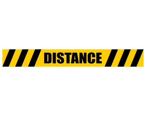 Sticker Distance Avertissement Signe Gardez Vos Distances Ligne Stickers Pour — Image vectorielle