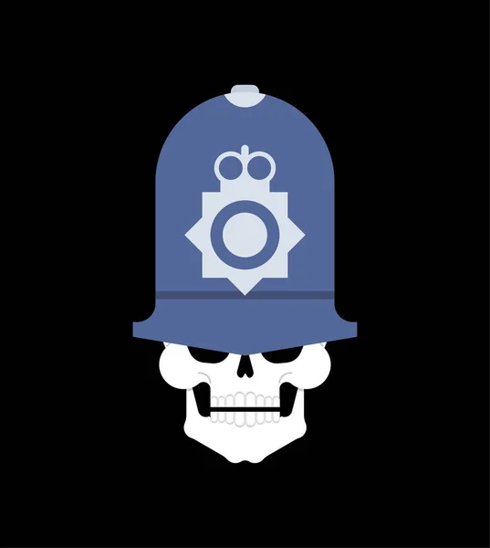 Κρανίο Βρετανικό Αστυνομικό Καπέλο Κεφαλή Σκελετού Βρετανικής Αστυνομίας — Διανυσματικό Αρχείο