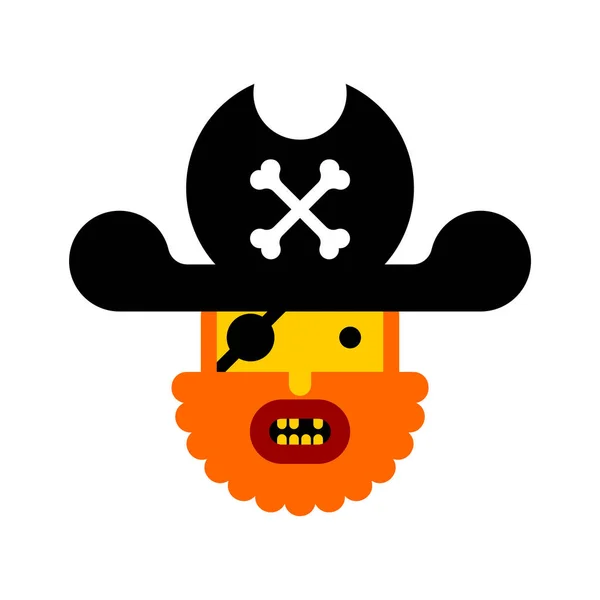 Pirata Dibujos Animados Aislado Ojo Parche Filibuster Vector Illustratio — Archivo Imágenes Vectoriales