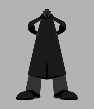 Veba doktoru. Ortaçağ doktoru salgını ve salgını tedavi ediyor. vektör illüstrasyonu