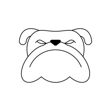 Kızgın köpek suratlı ikon izole edildi. vektör illüstrasyonu