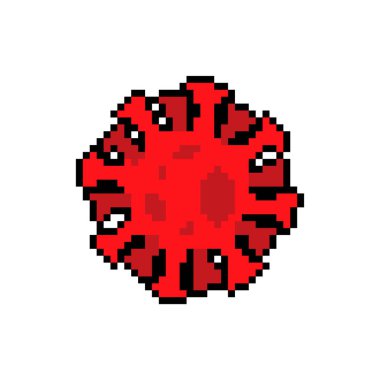 Coronavirus piksel sanatı. Virüs 8 bit. Pixelate Global Salgın Hastalığı 2019-NCoV virüsü. Salgın konsepti