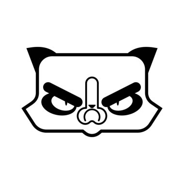 Huysuz Kedi Surat ikonu. Kızgın evcil hayvan. vektör illüstrasyonu