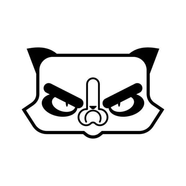 Icône Visage Chat Grincheux Animal Colère Illustration Vectorielle — Image vectorielle