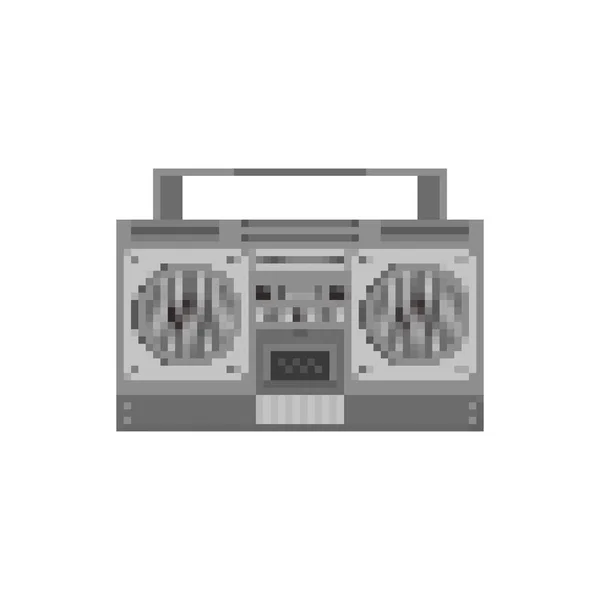 Audio Tape Recorder Pixel Art Boombox Bit Pixelate Vector Illustration — Stock Vector