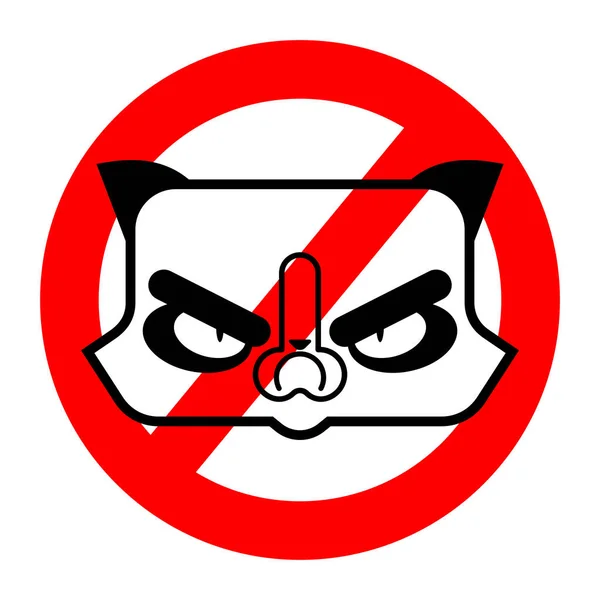 Schluss Mit Grumpy Cat Verbot Wütender Haustiere Rotes Verbotsschild — Stockvektor
