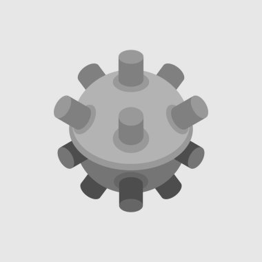 Donanma mayını izole edildi. Su altı bombası. vektör illüstrasyonu 