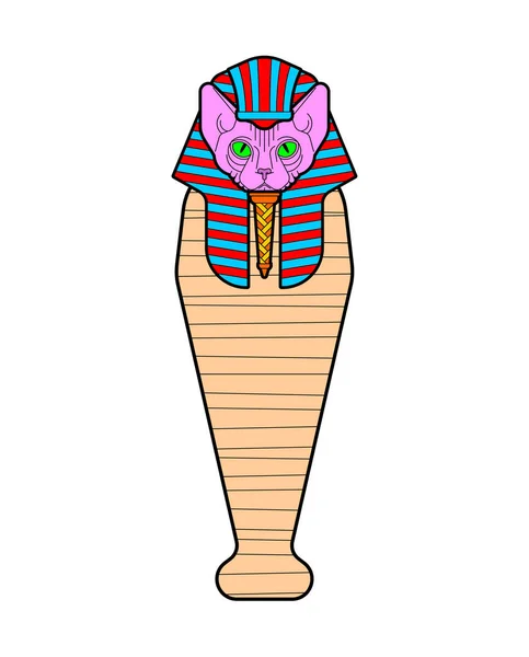 Sphinx Katzensarkophag Isoliert Altägyptische Anima — Stockvektor