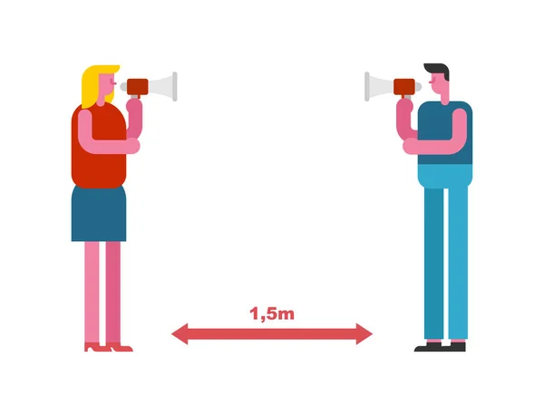 Soziale Distanz Distanz Zwischen Den Menschen Leben Während Der Quarantäne — Stockvektor