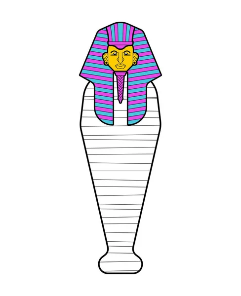 Sarkophag Des Pharao Isoliert Begräbnis Des Altägyptischen Kin — Stockvektor
