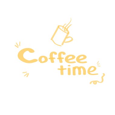 Beyaz arka planda düz stil kahve molası için kavram