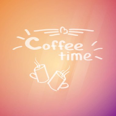 Turuncu arka planda düz stil kahve molası için kavram