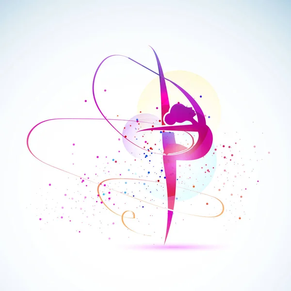 Vector illustratie turnster meisjes kracht. Abstracte achtergrond voor banner. — Stockvector