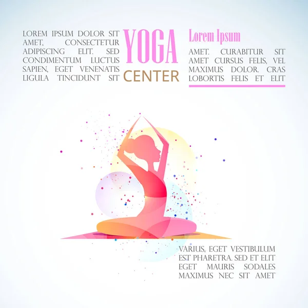 Contours des femmes dans les poses de yoga sur un fond clair . — Image vectorielle