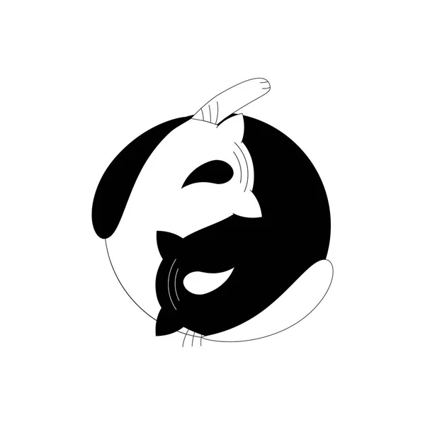 Ilustração vetorial de um conceito de filosofia do Oriente. Yin Yang. . —  Vetores de Stock