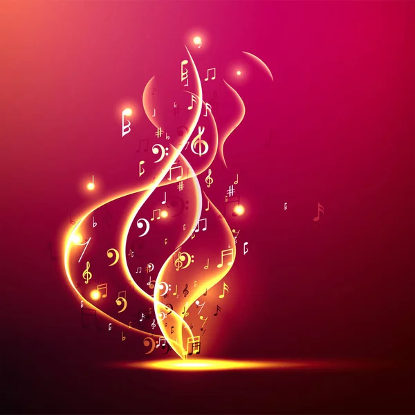 Musique de fond notes de musique abstraites et clé musicale. Concept amusant . — Image vectorielle