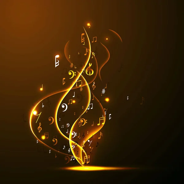 Music background abstract music notes and musical key. Fun concept. — 스톡 벡터