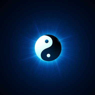 Doğu felsefesi kavramının vektör illüstrasyonu. Yin Yang.