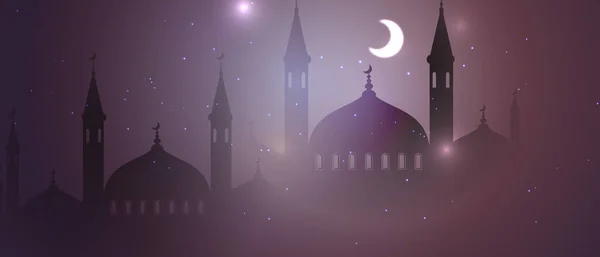Kulturreligion Islam, östliche Tradition. Ramadan-Feiertag. Hintergrundvektor. — Stockvektor