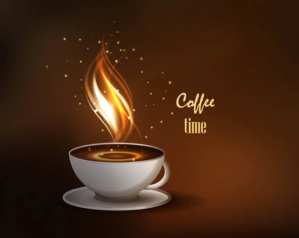 Café, une tasse de café pour le petit déjeuner et une pause . — Image vectorielle