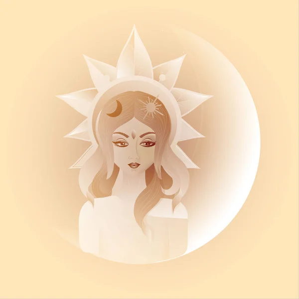 Illustration vectorielle silhouette avec cheveux longs, concept de fille de printemps . — Image vectorielle