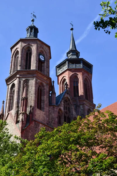 Markt Und Ratskirche Johannis Kirche Der Stadt Göttingen Niedersachsen — Stockfoto