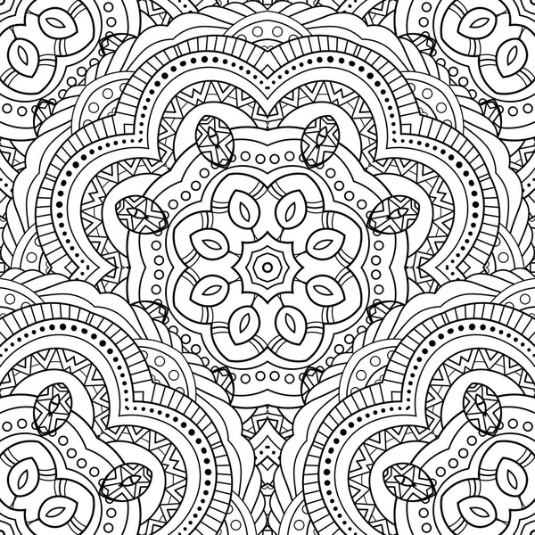 Vector Seamless Monochrome Pattern — Stock Vector