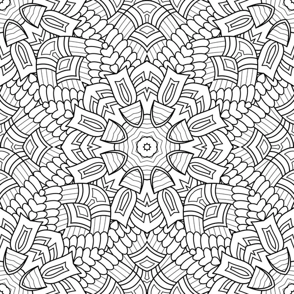 Vector Seamless Monochrome Pattern — Stock Vector