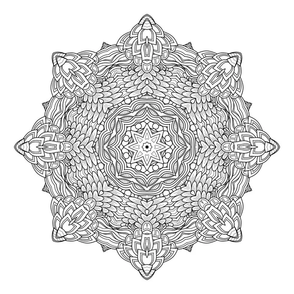 Vector monokrom Mandala. Etniska dekorativa Element — Stock vektor