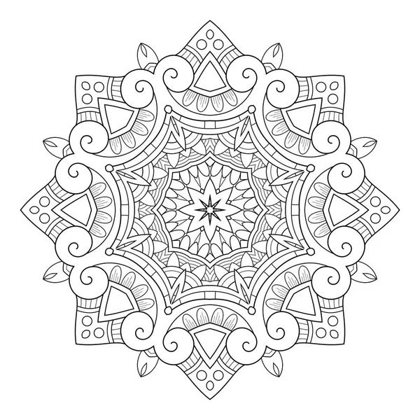 Mandala vectorial monocromo — Archivo Imágenes Vectoriales