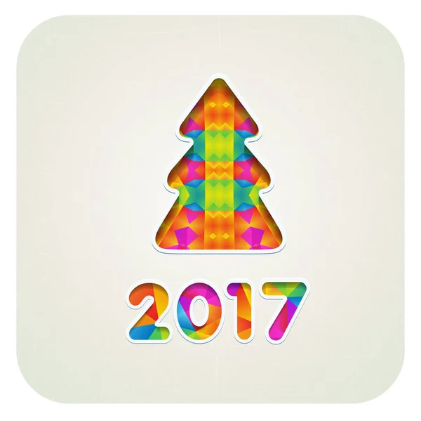2017 Jahr und Weihnachtsbaum — Stockvektor